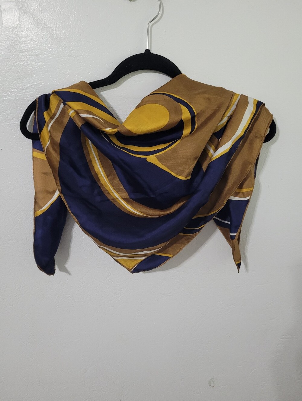 Sally Gee Vintage Silk Scarf Hand Rolled Abstract Japan Contemporary 50s 40s